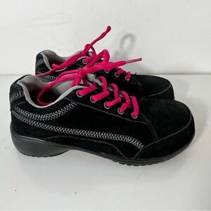 Kodiak Safety Toe CSA Womens Size 6 Shoes Black Pink Laces Work Shoes Uniform